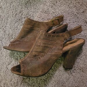 Brown Leather Women's Heels